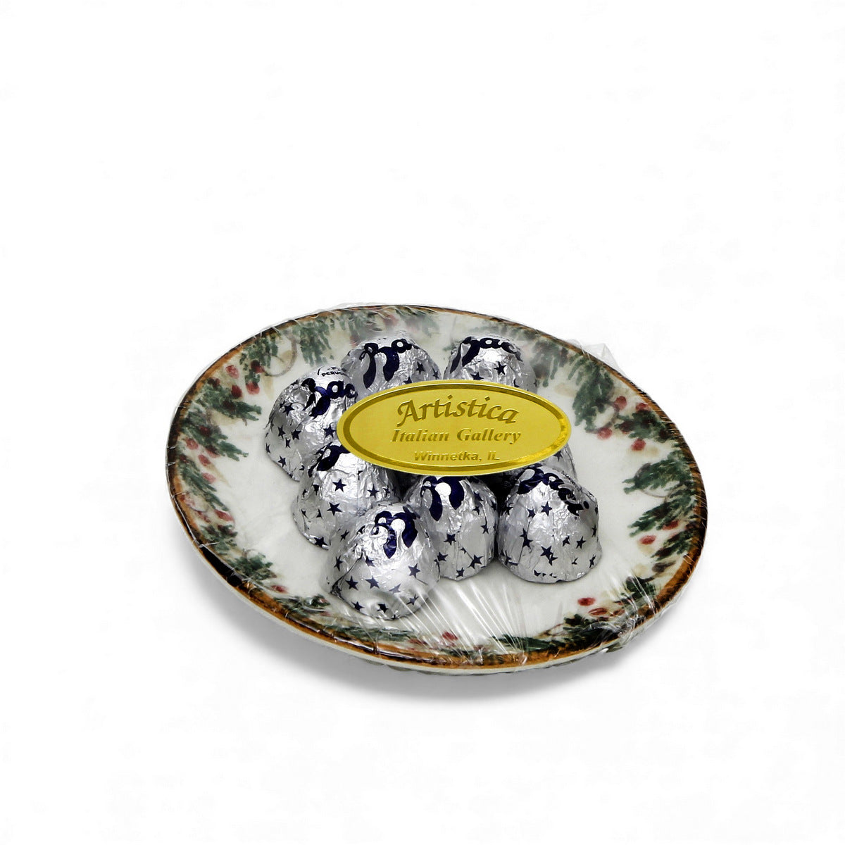 LOVE.ly: ARTE ITALICA Natale Bread / Canapé Plate with 9 Baci Perugina
