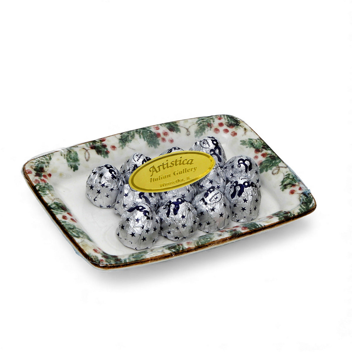 LOVE.ly: ARTE ITALICA Natale Small Rectangular Tray with 12 Baci Perugina