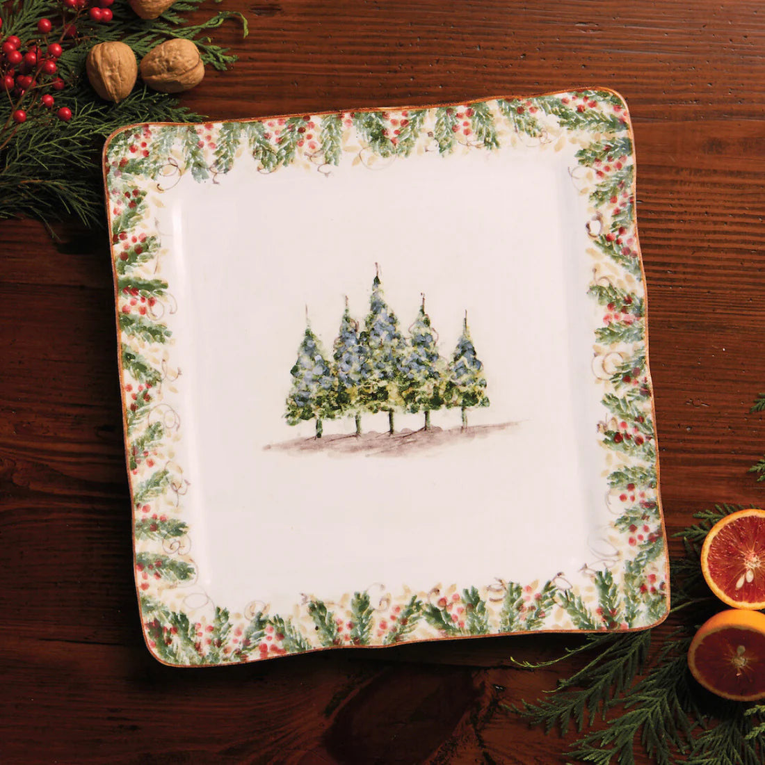 ARTE ITALICA: Natale Square Platter / Charger
