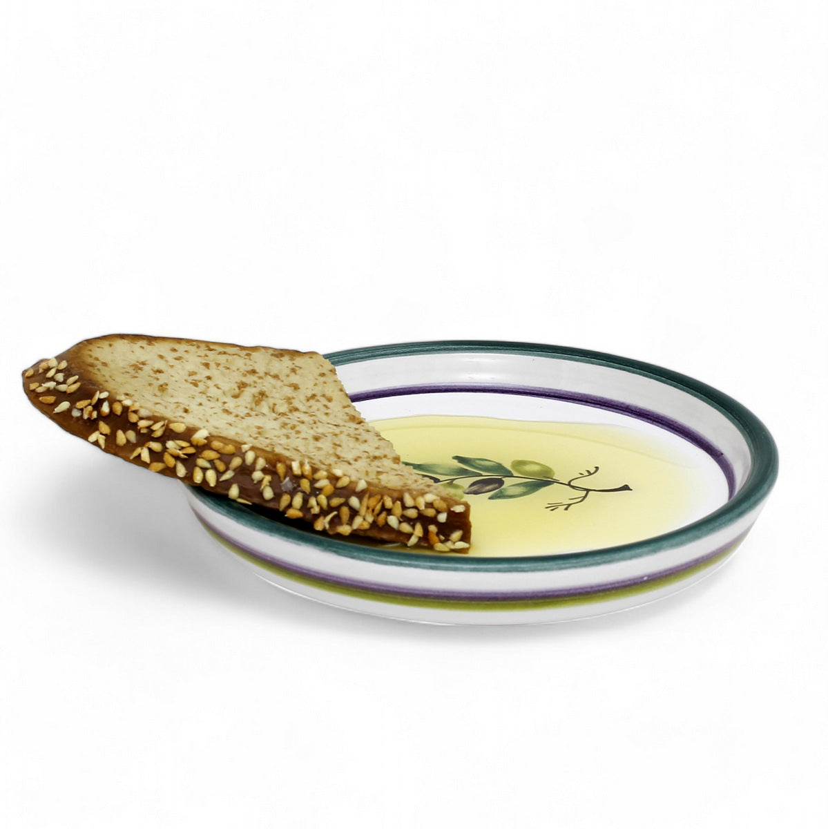 OLIVA: Olive Oil Slim Bottle Dispenser with matching Dipping Bowl/Tray