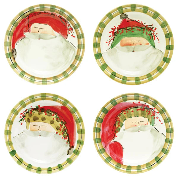 VIETRI: Old St. Nick Assorted Dinner Plates - Set of 4