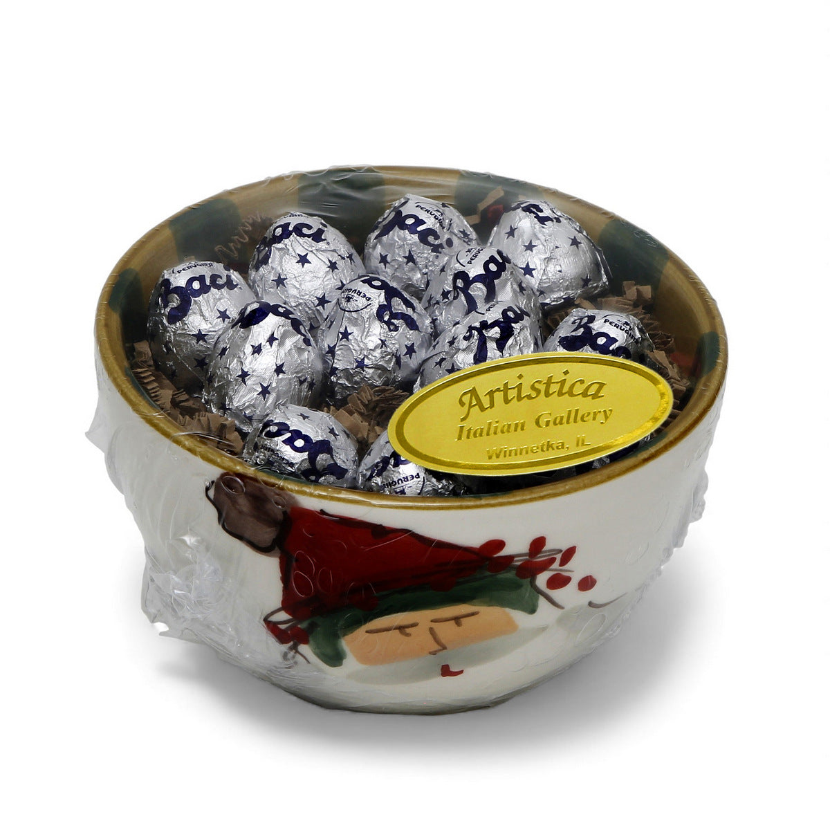 LOVE.ly: VIETRI Old St. Nick Cereal Bowl with 12 Baci Perugina