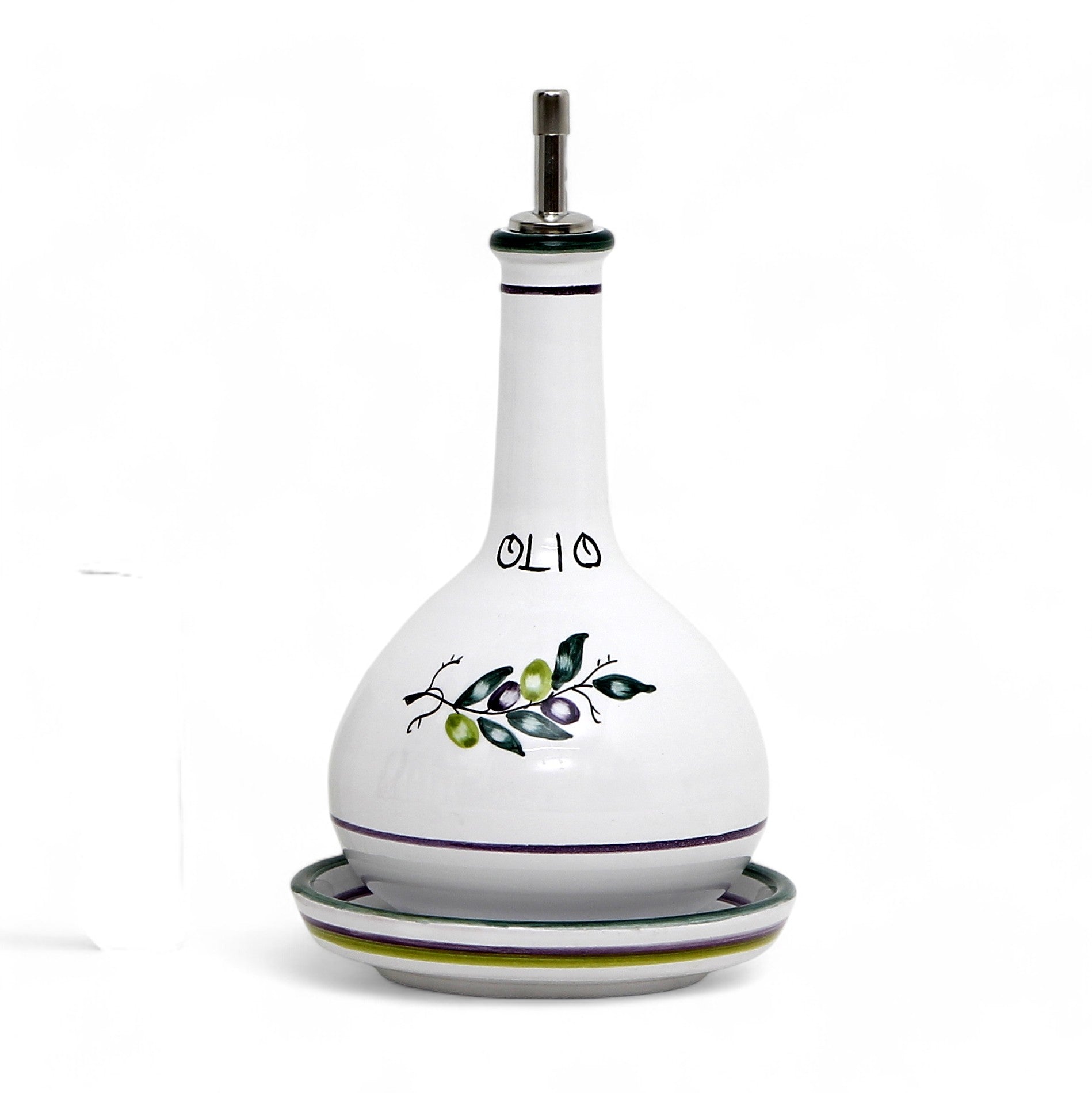 OLIVE: Olive Oil Bottle Dispenser Deluxe with Dipping Bowl Tray