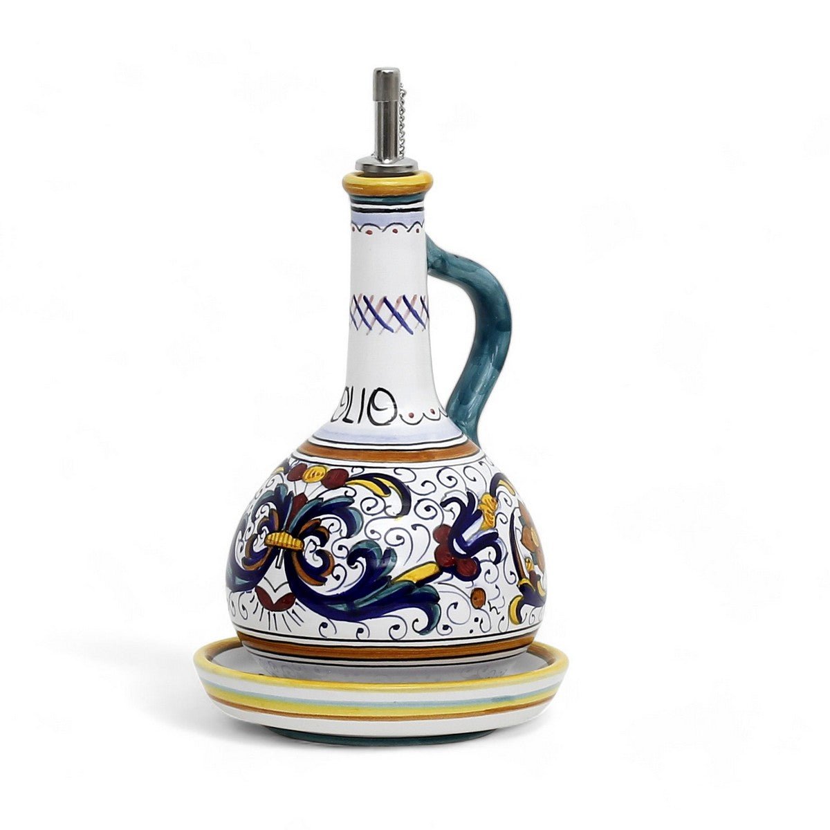 RICCO DERUTA DELUXE: Olive Oil Bottle Dispenser Deluxe with Dipping Bowl Tray