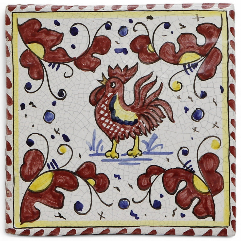 ANTICA DERUTA: Hand Painted Ceramic Authentic Deruta Tile