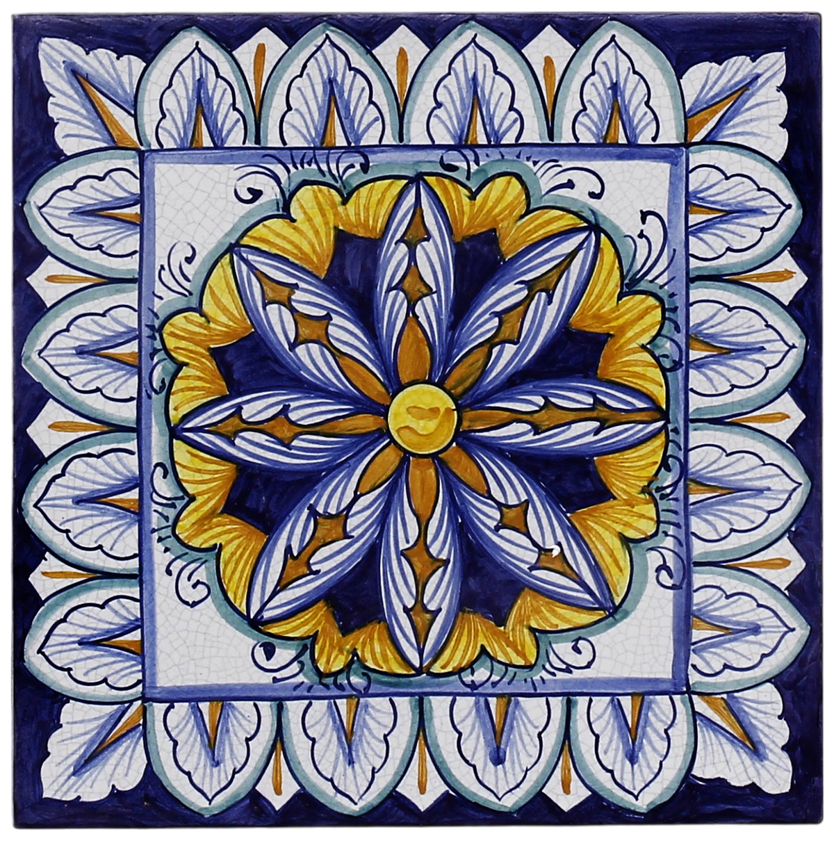 ANTICA DERUTA: Hand Painted Ceramic Deruta Wall Hung Tile 8" (PT/43)