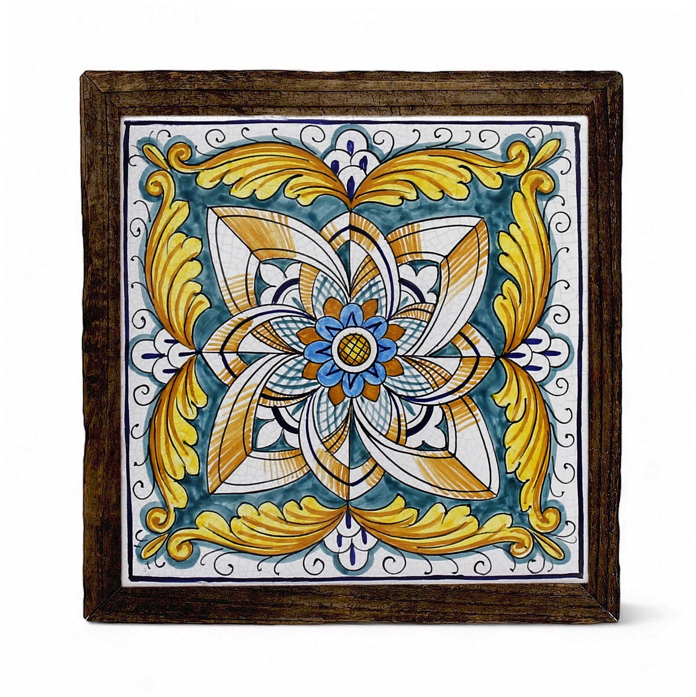 ANTICA DERUTA: Hand Painted Ceramic Deruta Wall Hung Tile 8" (PT/58)
