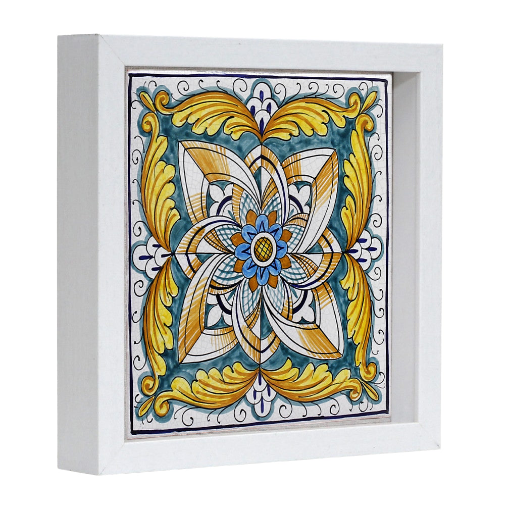 ANTICA DERUTA: Hand Painted Ceramic Deruta Wall Hung Tile 8" (PT/58)
