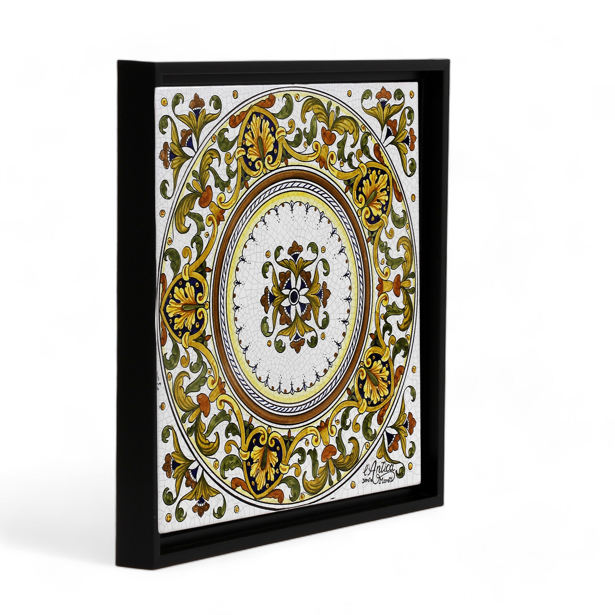 ANTICA DERUTA: Hand Painted Ceramic Deruta Wall Hung Tile 12&quot; (PT/DR14)
