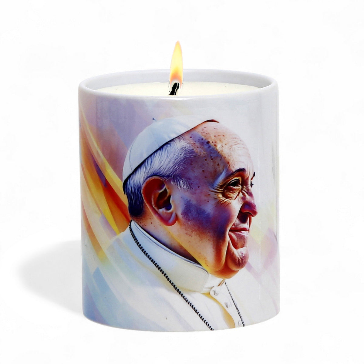 Pope Francis Prayer Candle – Porcelain Tumbler with Soy Wax & Passing Prayer