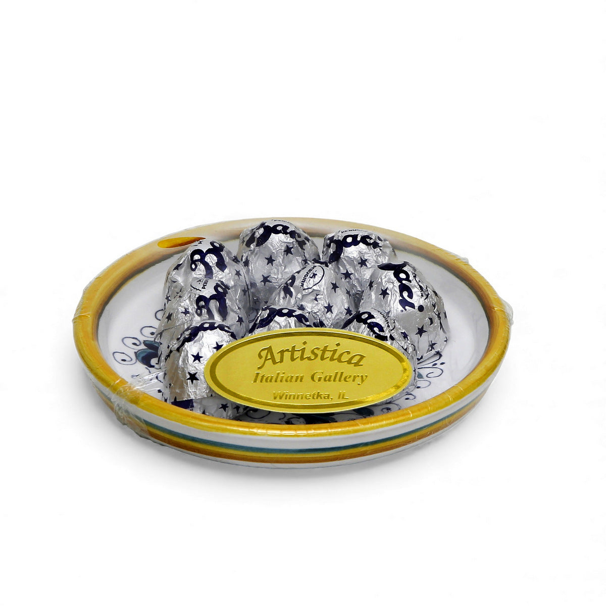 LOVE.ly: Deruta Coaster with 8 Baci Perugina - RICCO DERUTA design