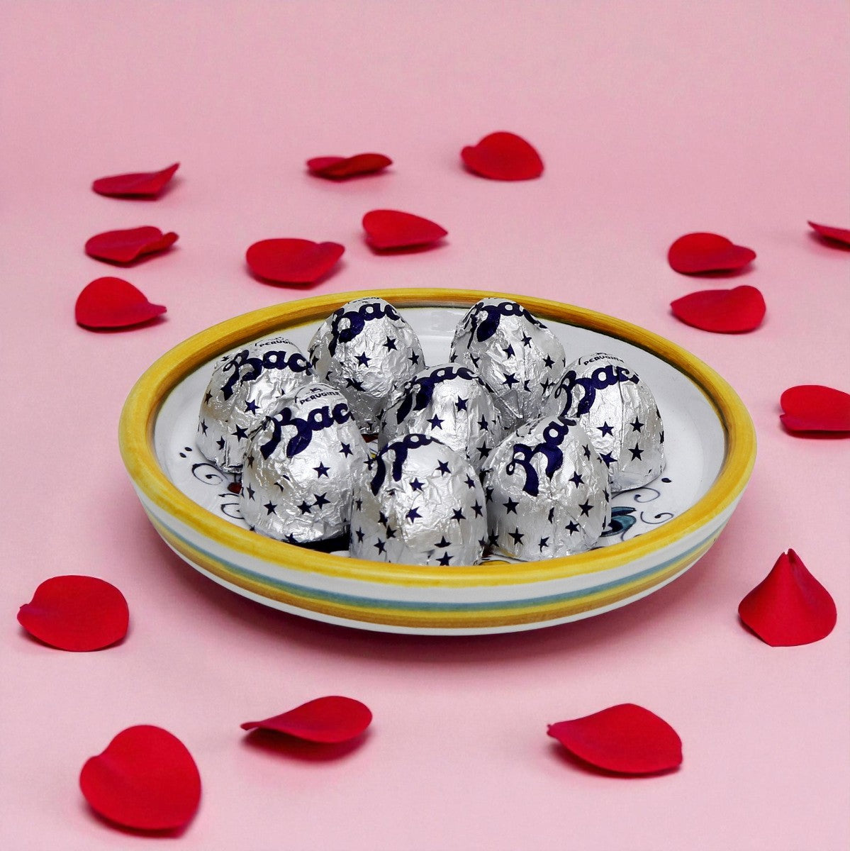 LOVE.ly: Deruta Coaster with 8 Baci Perugina - RICCO DERUTA design