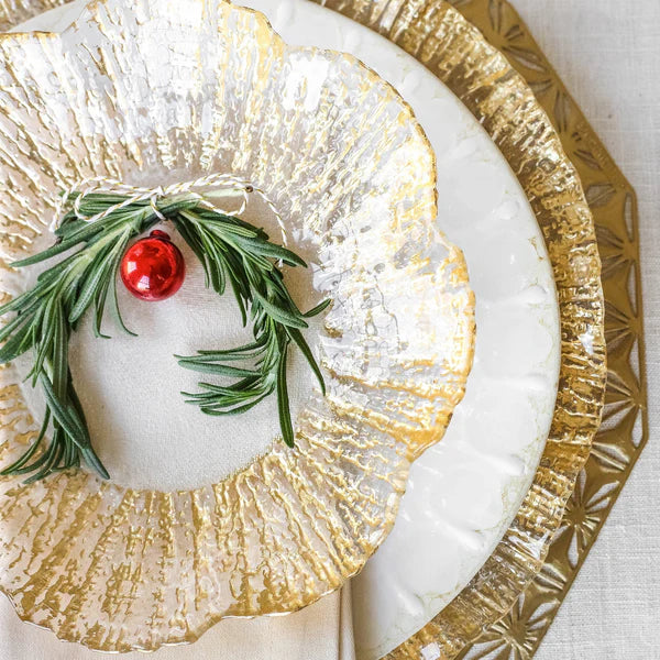 VIETRI: Rufolo Glass Gold Canape Plate