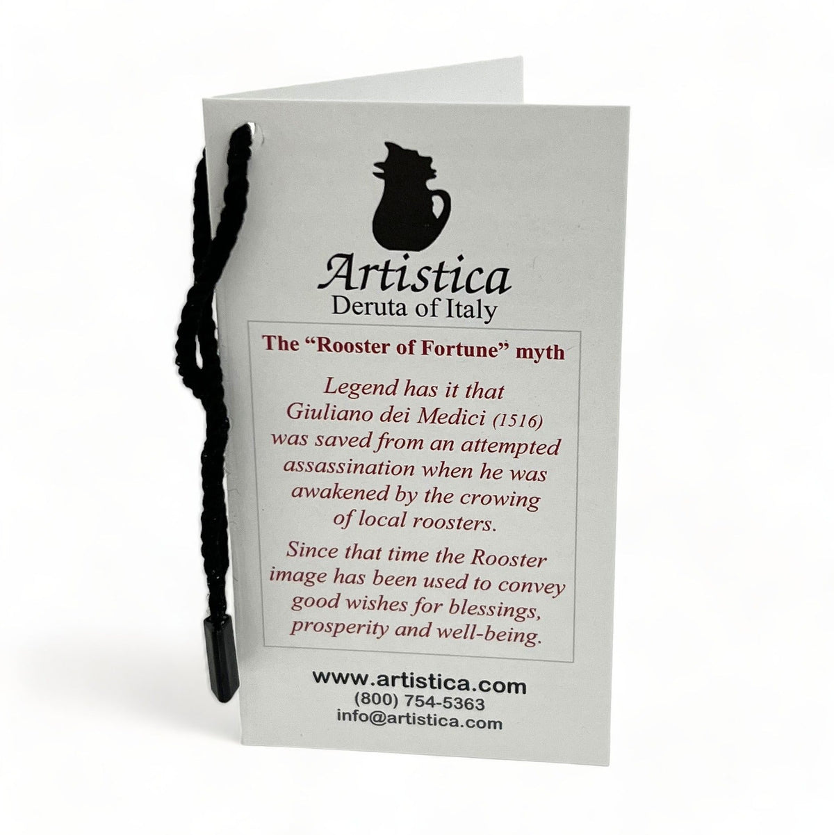 GIFT BOX CHRISTMAS: Green Gift Box with Deruta Raffaellesco Rooster of Fortune Pitcher