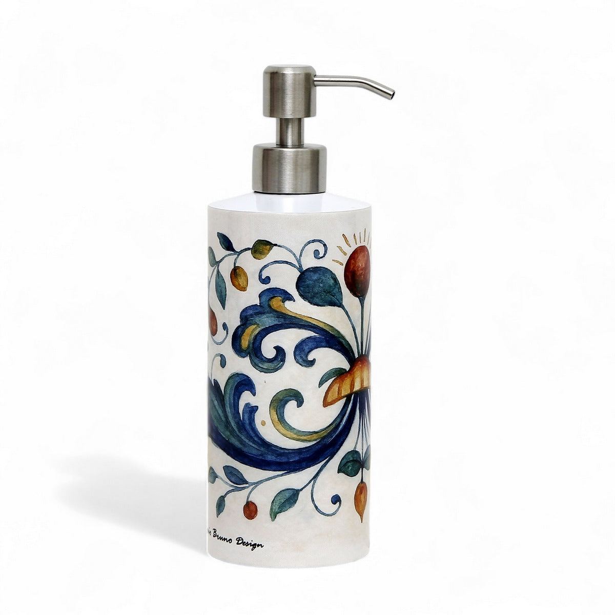 RICCO ITALIA DERUTA: Soap & Lotion dispenser with Satin Chrome metal pourer Ricco Italia Deruta Style