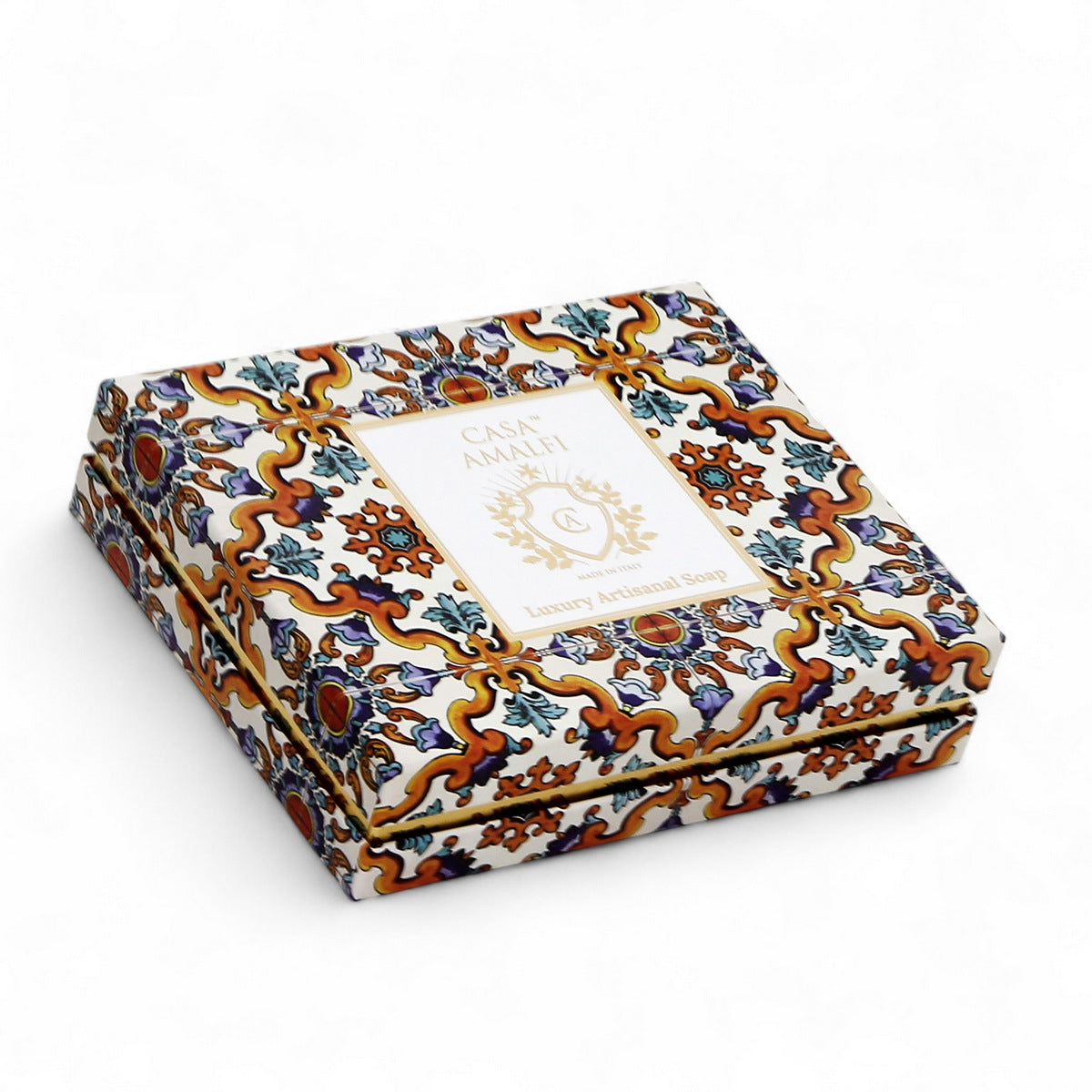 CASA AMALFI SOAPS: Scented Soap Bar with ceramic soap dish - Sunset in Procida Set