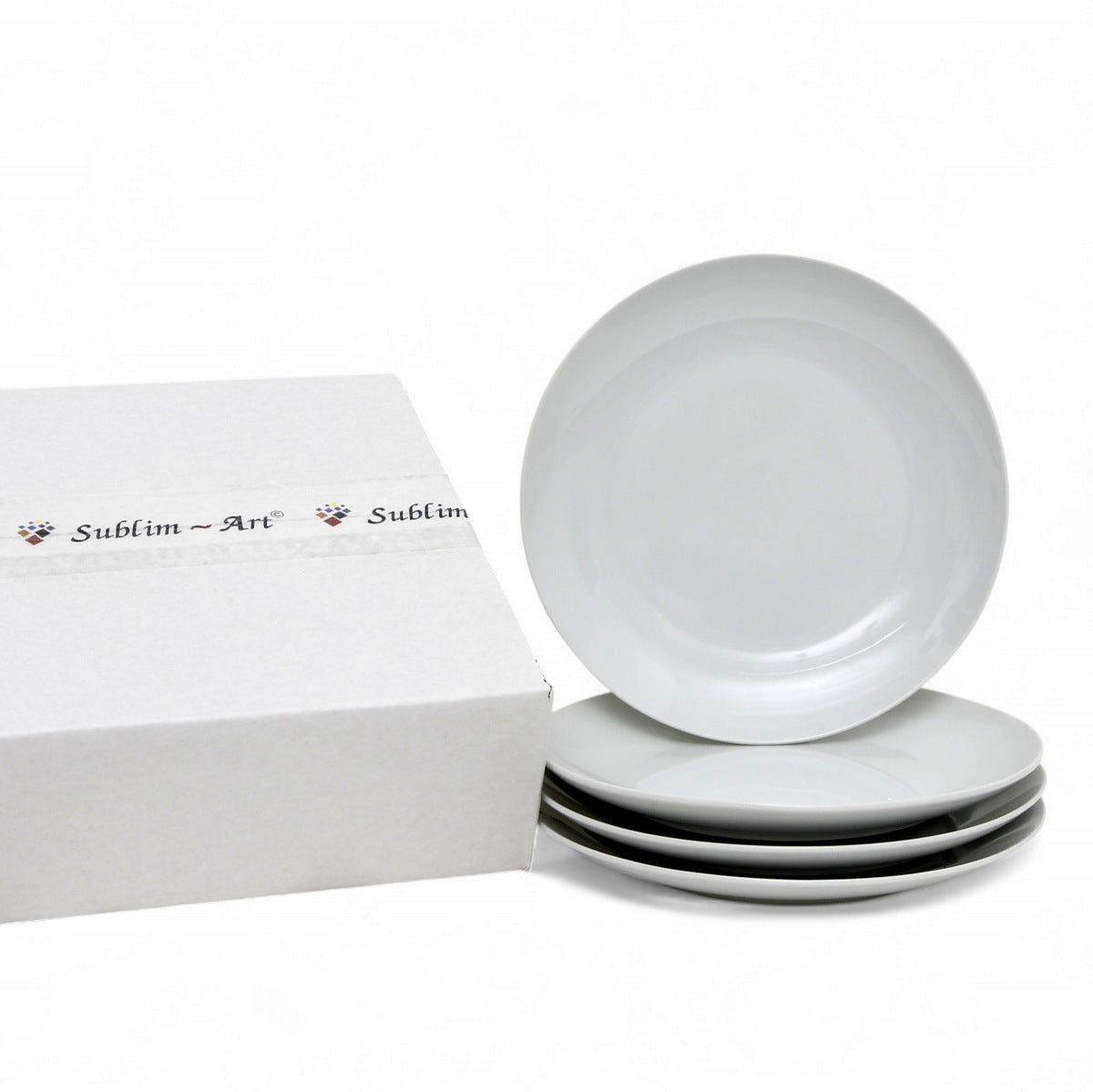 PORCELLAIN: Multi Purpose Dinner Plate/Shallow Bowl - Final Clearance Price - SET of 4 (10.25" Diam.)