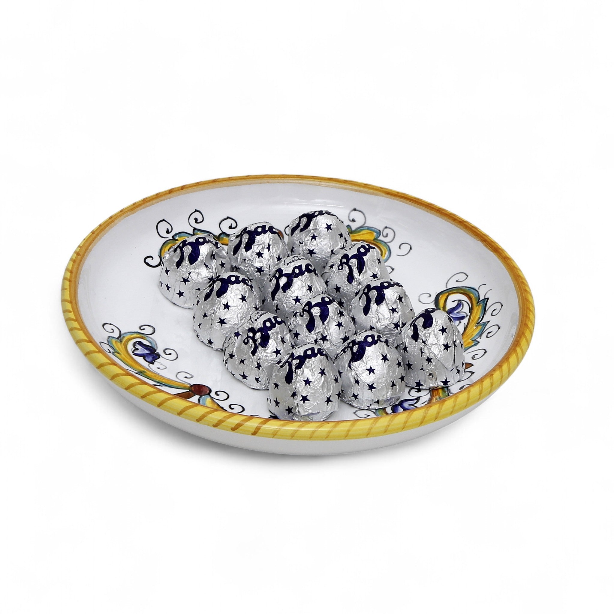 LOVE.ly: Deruta Small Round Multipurpose Bowl with 12 Baci Perugina - PERUGINO design