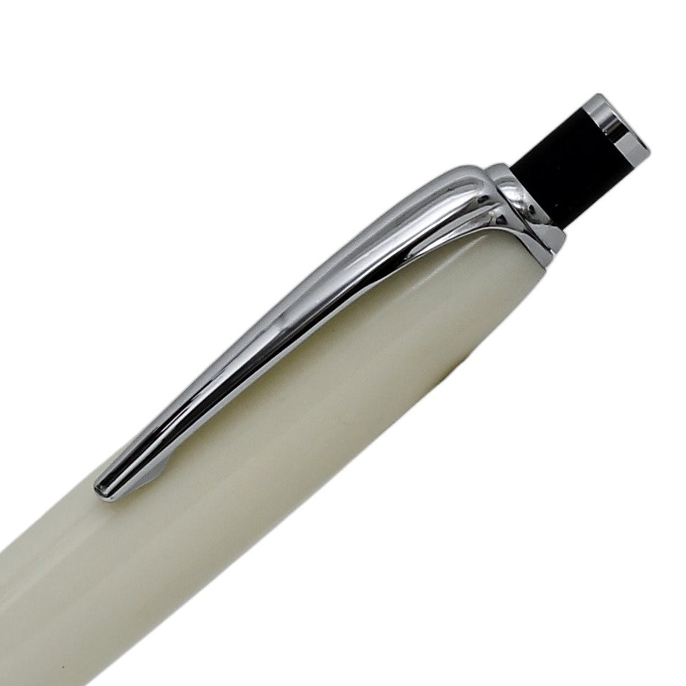 ART-PEN: Handcrafted Luxury Click Pen - Chrome finish with CREAM acrylic hand turned body - tops-selection.shop