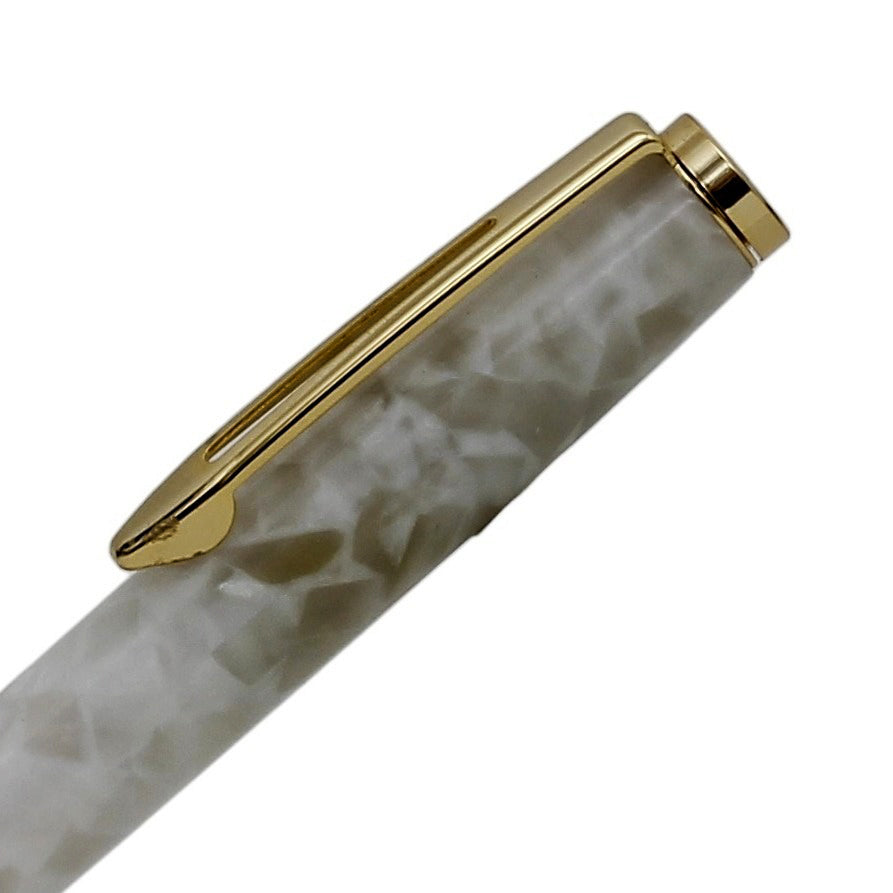 ART-PEN: Handcrafted Luxury Twist Rollerball Pen - GOLD with ACQUAPEARL acrylic hand turned body - tops-selection.shop