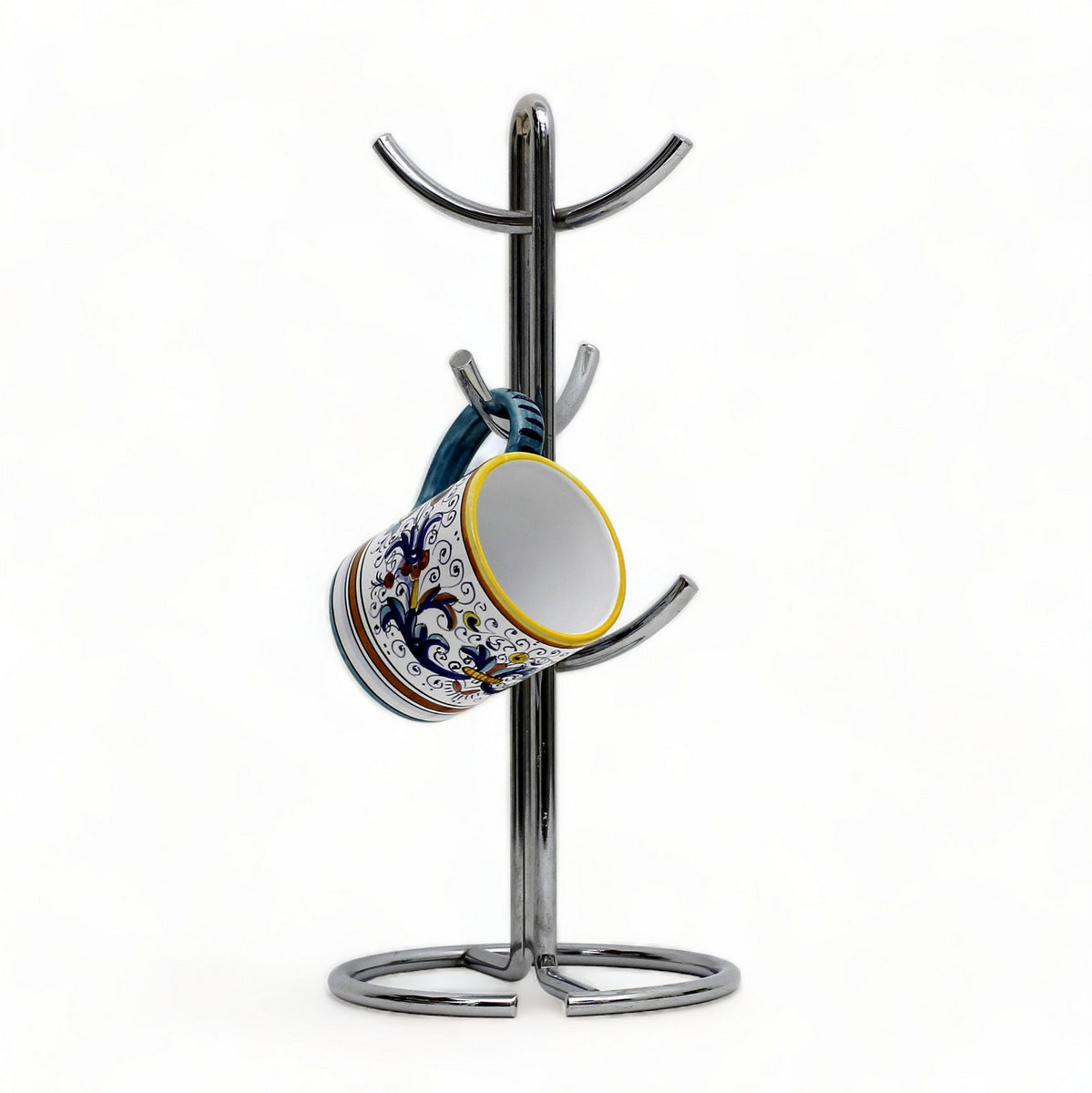 METAL STAND: Four Arms Mug Iron CHROME Stand Tree