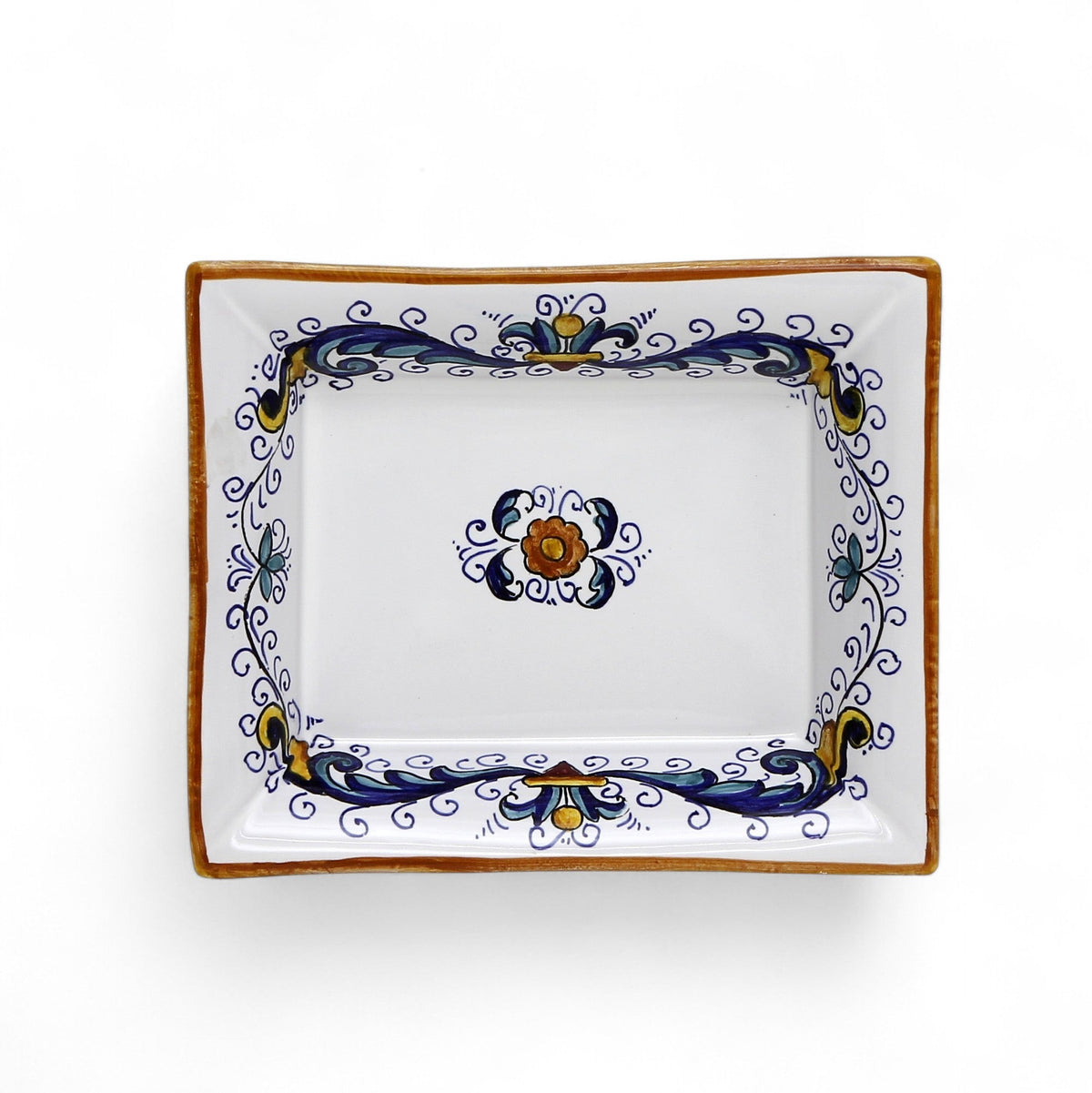 LOVE.ly: Deruta Rectangular Tray with flared rims with 12 Baci Perugina - RICCO DERUTA design