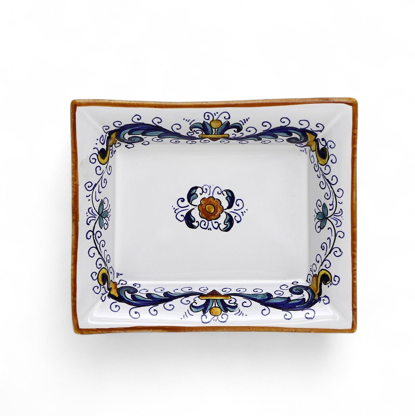 LOVE.ly: Deruta Rectangular Tray with flared rims with 12 Baci Perugina - RICCO DERUTA design