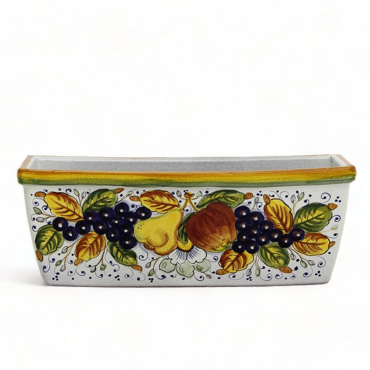 TOSCANA PLANTER: Rectangular Tuscan Jardiniere - Strong Terracotta indoor/outdoor - Frutta Design