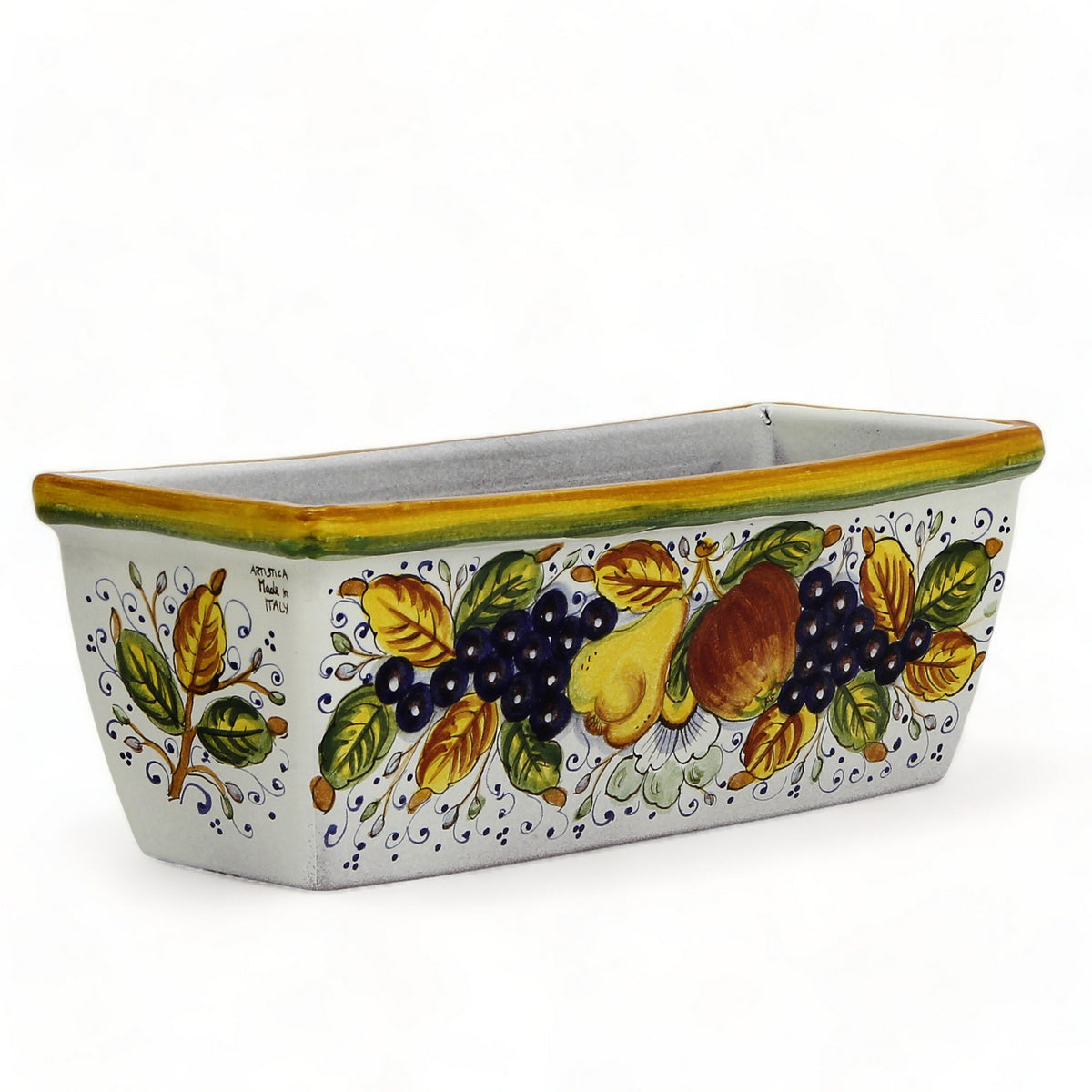 TOSCANA PLANTER: Rectangular Tuscan Jardiniere - Strong Terracotta indoor/outdoor - Frutta Design