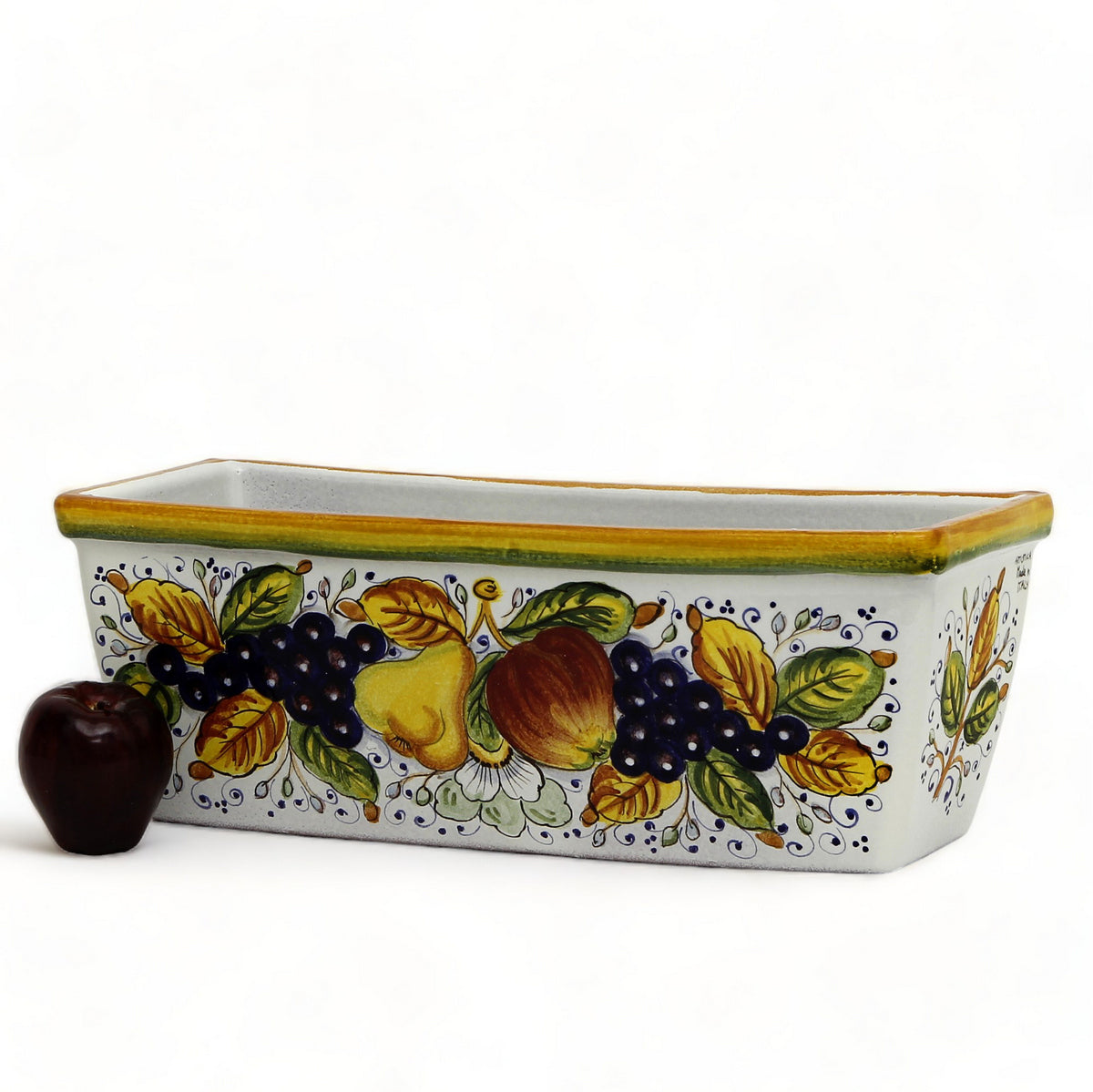 TOSCANA PLANTER: Rectangular Tuscan Jardiniere - Strong Terracotta indoor/outdoor - Frutta Design