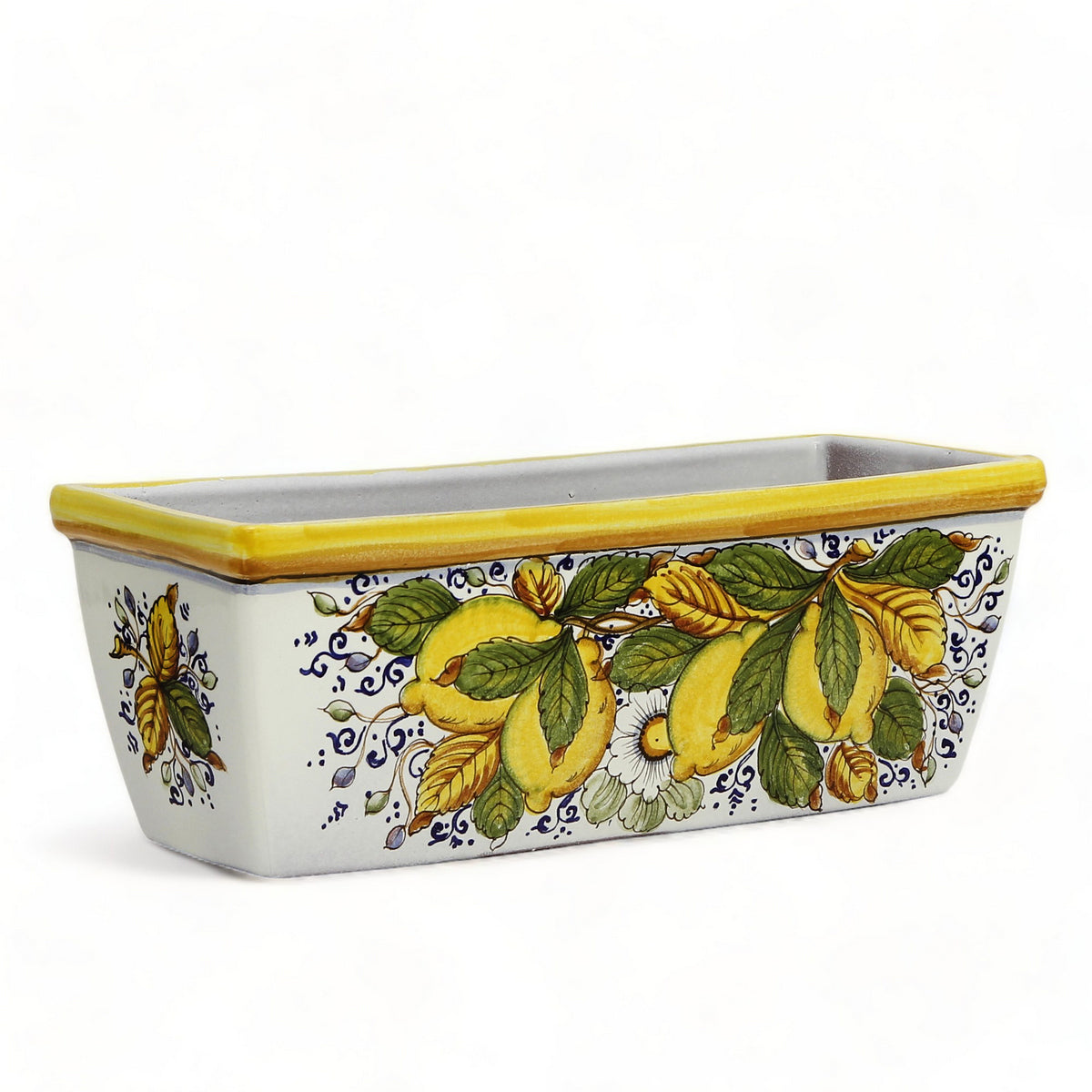 TOSCANA PLANTER: Rectangular Tuscan Jardiniere - Strong Terracotta indoor/outdoor - Positano Design