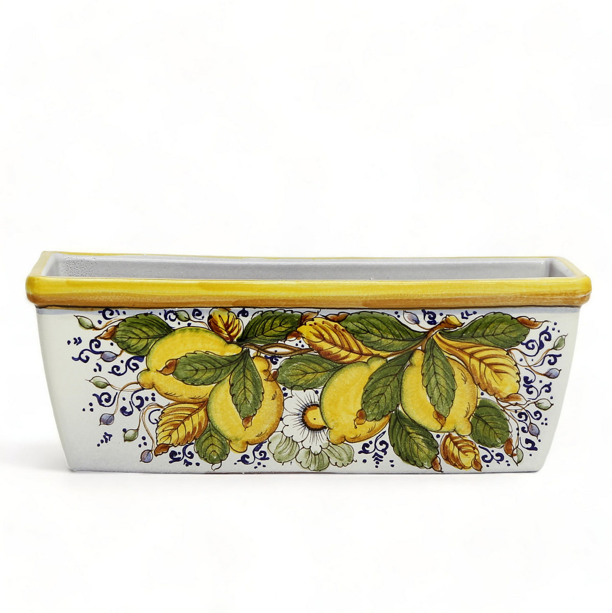 TOSCANA PLANTER: Rectangular Tuscan Jardiniere - Strong Terracotta indoor/outdoor - Positano Design