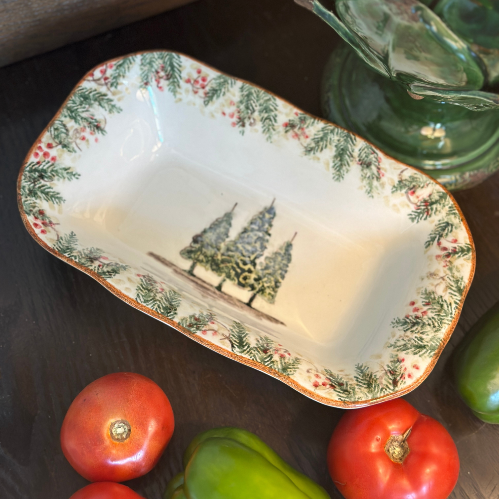ARTE ITALICA: Natale Rectangular Dish Serving Bowl