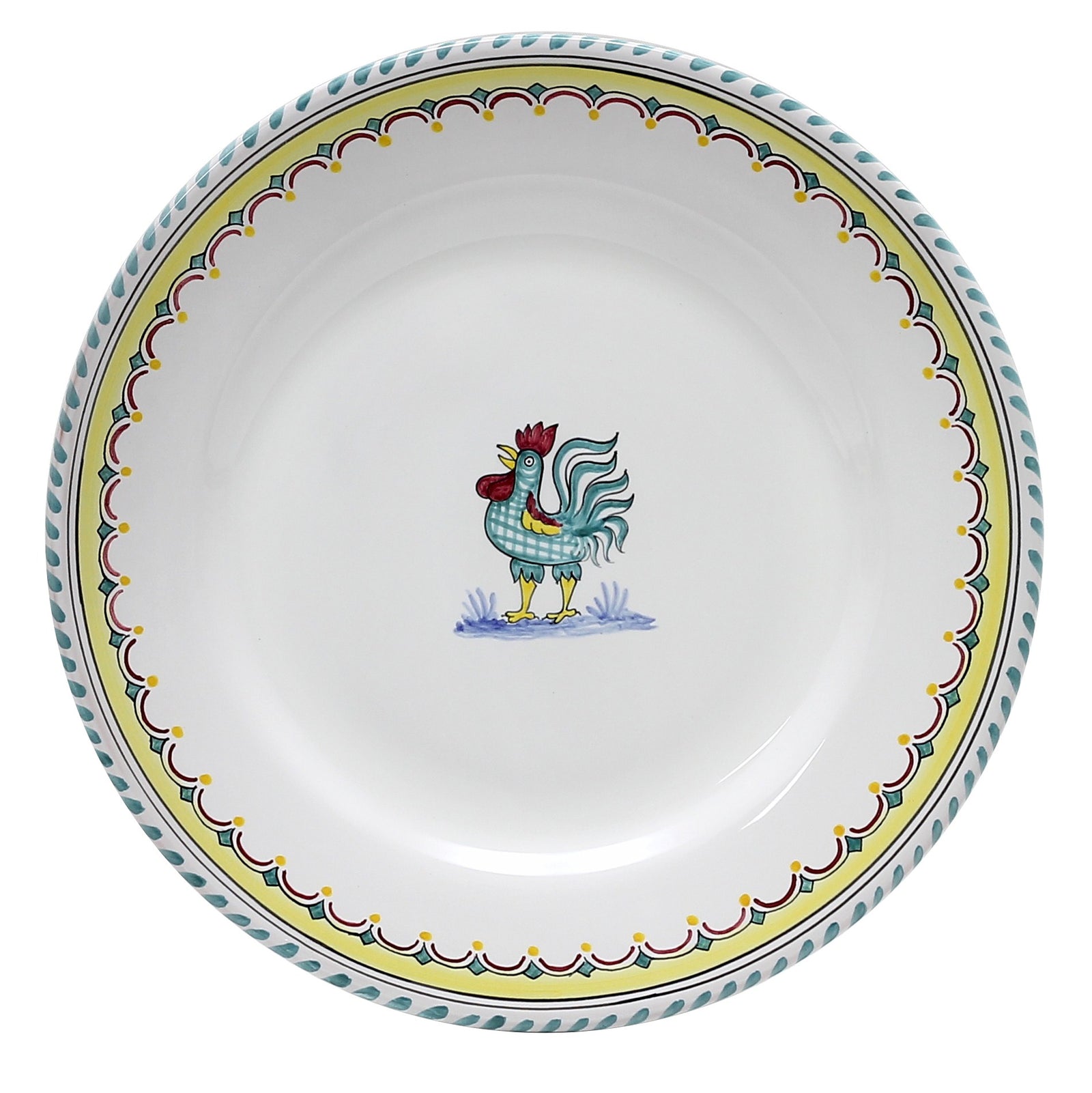 ORVIETO GREEN ROOSTER: 3 Pieces Place Setting - tops-selection.shop