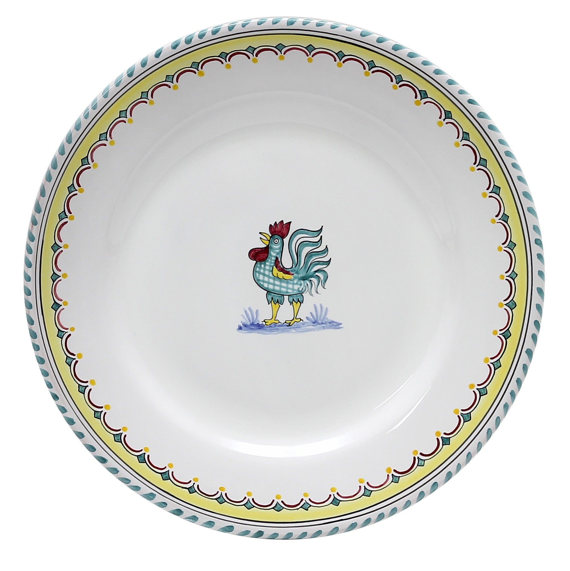 ORVIETO GREEN ROOSTER: 3 Pieces Place Setting - tops-selection.shop