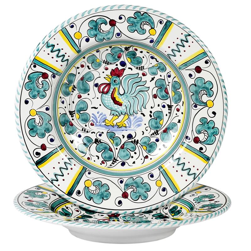 ORVIETO GREEN ROOSTER: 5 Pieces Place Setting - tops-selection.shop