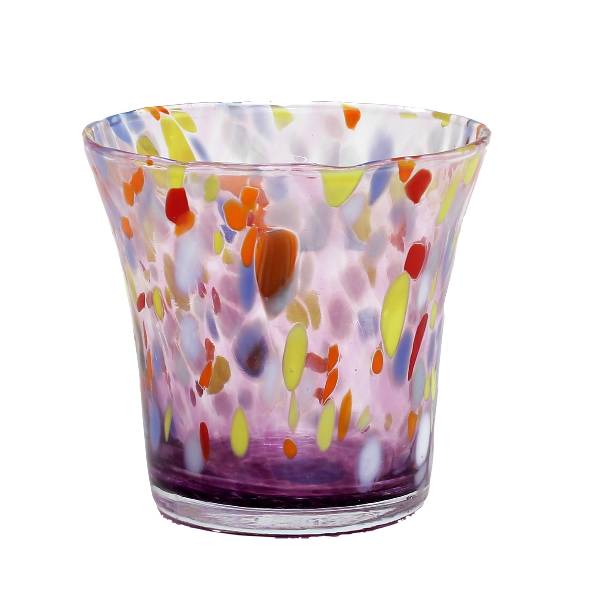 MURANO MURRINA STYLE: Drinkware Flared Tumbler fully hand made (Purple Mix) - tops-selection.shop