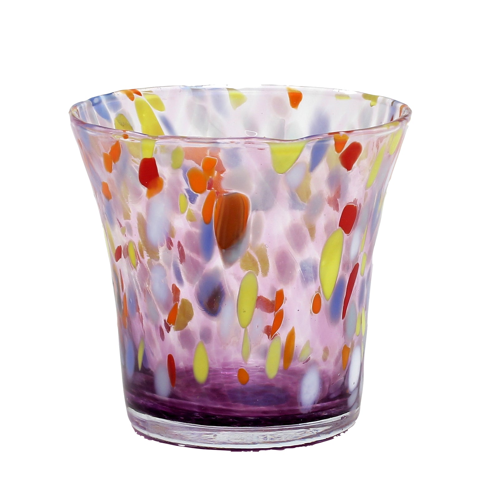 MURANO MURRINA STYLE: Drinkware Flared Tumbler fully hand made (Purple Mix) - tops-selection.shop