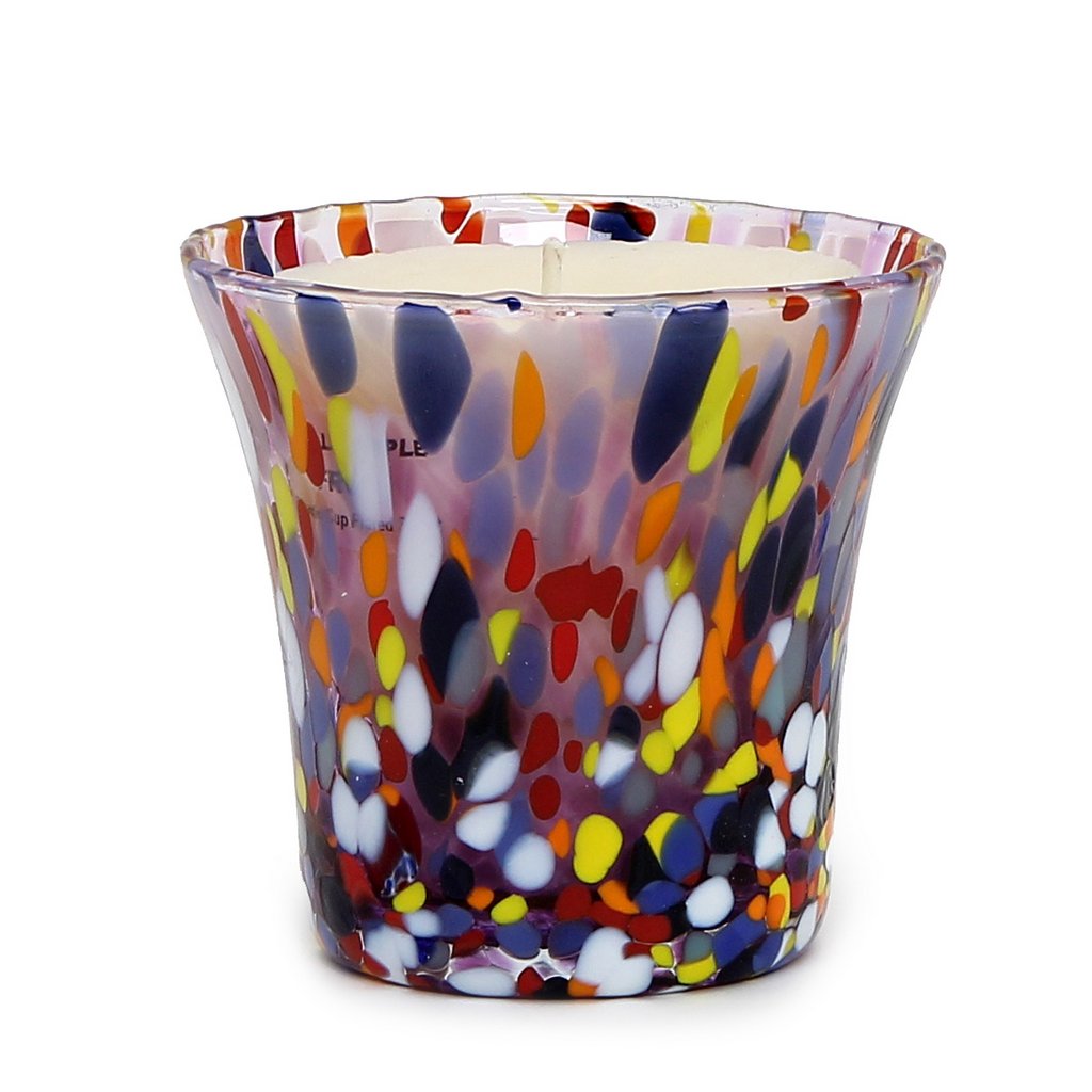 ITALIAN GLASS: Murano Style Flared Candle (Purple Mix) - tops-selection.shop