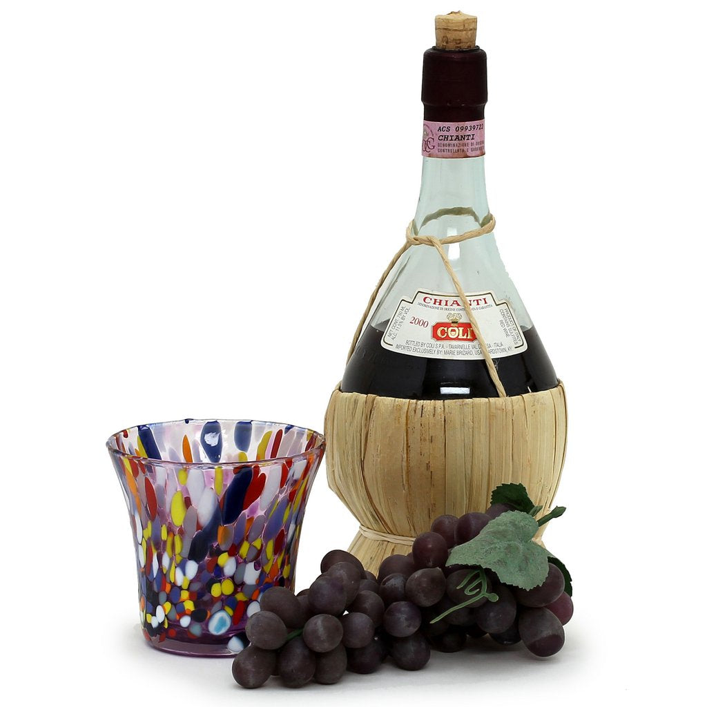 MURANO MURRINA STYLE: Drinkware Flared Tumbler fully hand made (Purple Mix) - tops-selection.shop