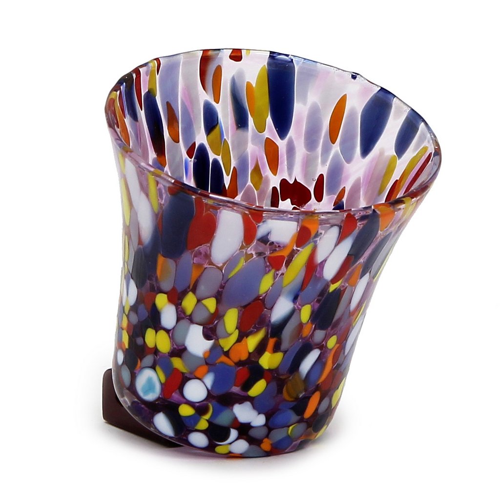 ITALIAN GLASS: Murano Style Flared Candle (Purple Mix) - tops-selection.shop