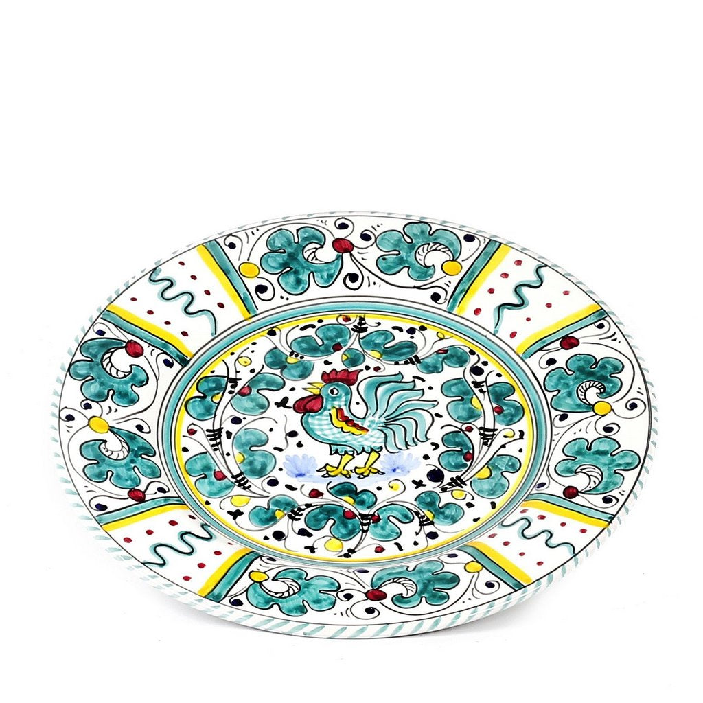 ORVIETO GREEN ROOSTER: 4 Pieces Place Setting - tops-selection.shop