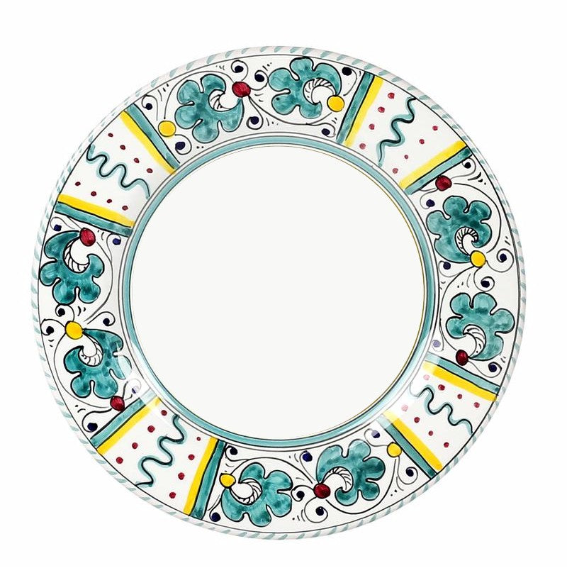 ORVIETO GREEN ROOSTER: Salad Plate (White Center) - tops-selection.shop