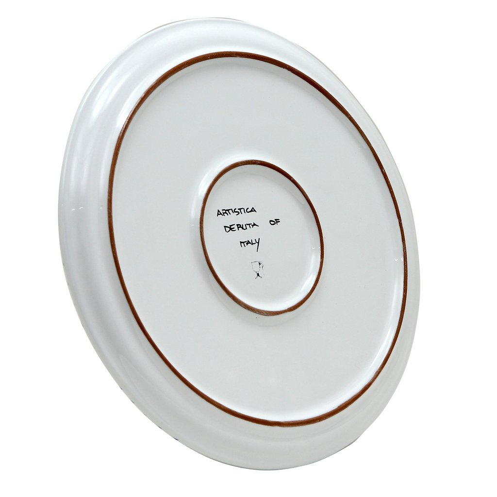 ORVIETO BLUE ROOSTER: Deruta Pizza Plate - Cake or Cheese Platter. [R] - tops-selection.shop