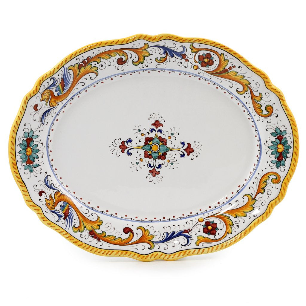 RAFFAELLESCO CLASSICO: Large Oval platter fluted rims - tops-selection.shop