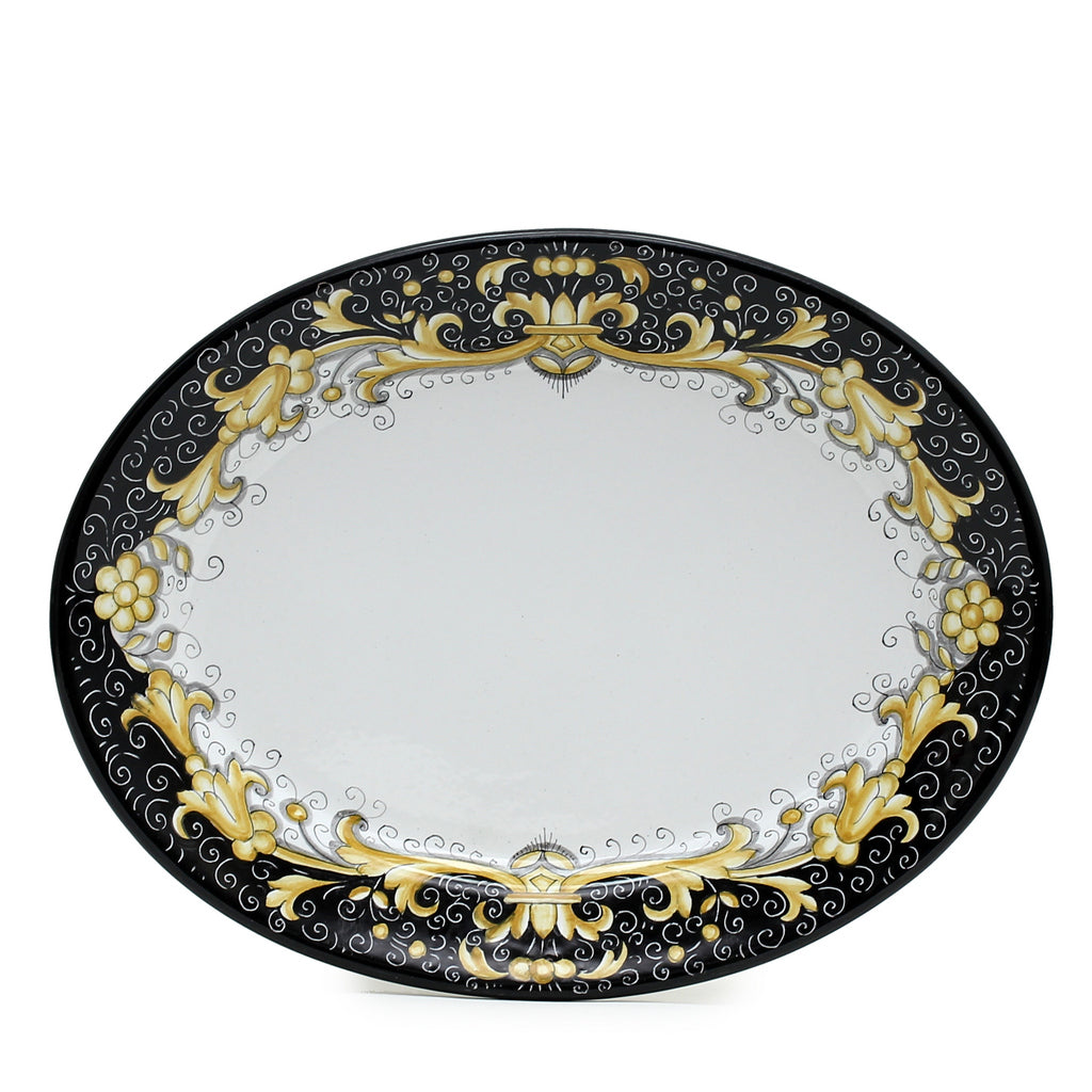 DERUTA COLORI: Oval Platter - BLACK/GOLD - tops-selection.shop