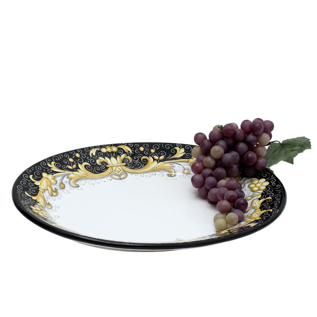 DERUTA COLORI: Oval Platter - BLACK/GOLD - tops-selection.shop