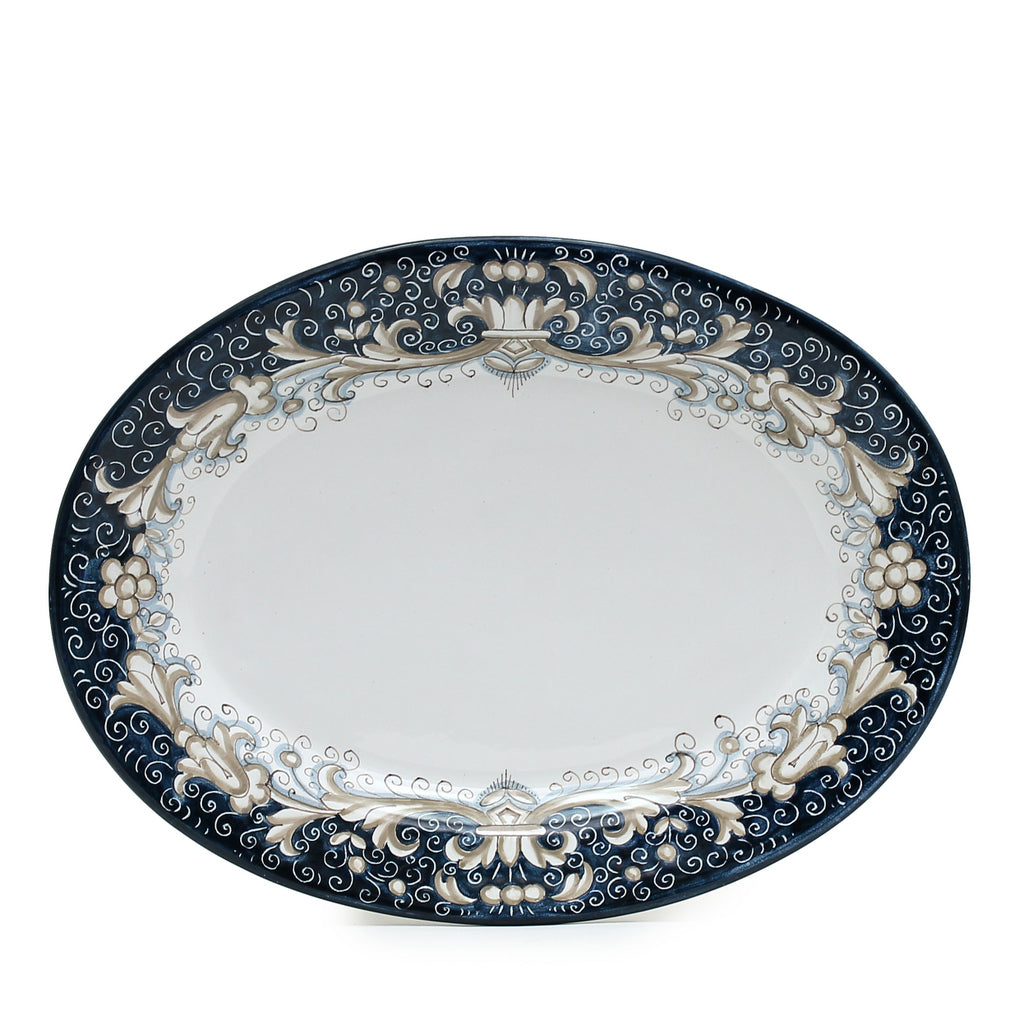 DERUTA COLORI: Oval Platter - BLUE ANTICO - tops-selection.shop