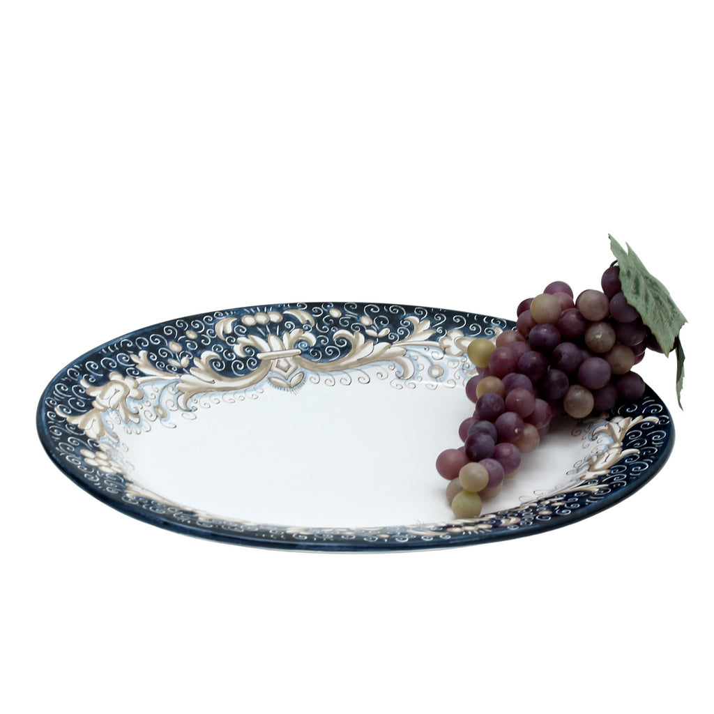 DERUTA COLORI: Oval Platter - BLUE ANTICO - tops-selection.shop