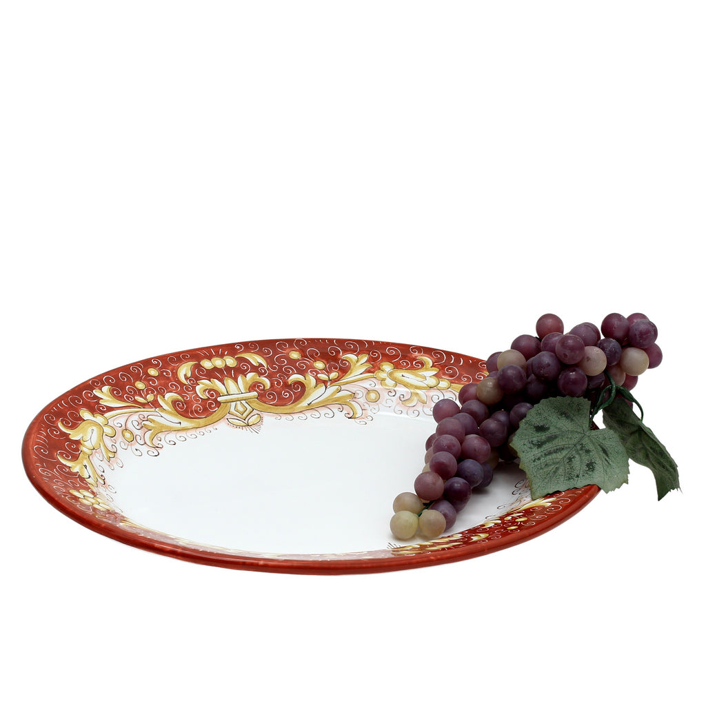 DERUTA COLORI: Oval Platter - CORAL RED - tops-selection.shop